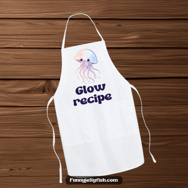 Funny Apron with a Graceful Jellyfish Floating with Shimmering Tentacles, ready for culinary adventures