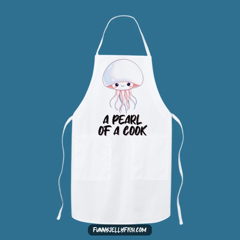 Funny Kawaii Jellyfish Pearl Apron: Cute Kitchen Wear, Hilarious Humorous Gift