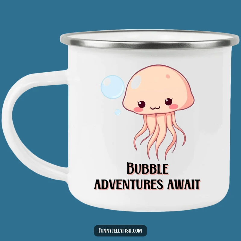 Funny Kawaii Jellyfish Camping Mug - Playful Adventures, Hilarious Gift
