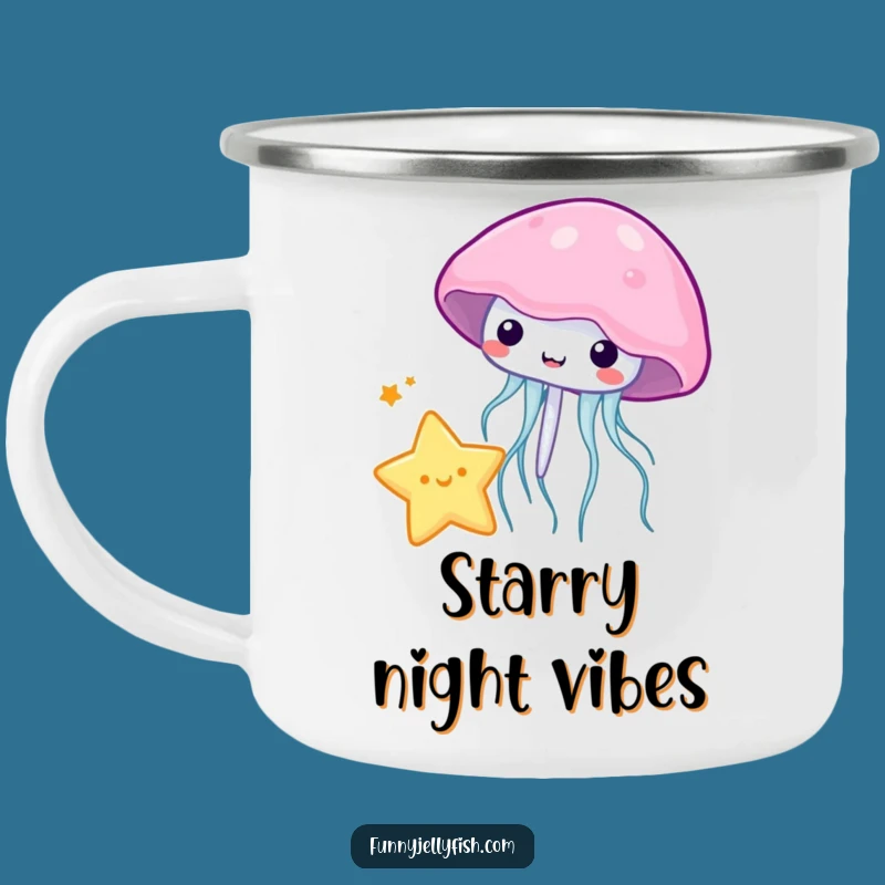 Funny Kawaii Jellyfish Star Camping Mug: Cute Bouncing Creature, Perfect Outdoor Funny Gift