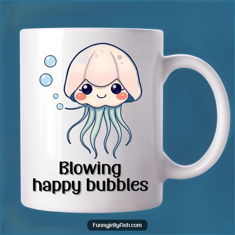 Funny Kawaii Jellyfish Bubble Mug - Blowing Happy Fun