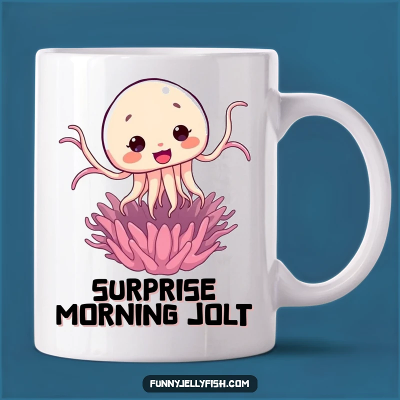 Funny Kawaii Jellyfish Jump Mug: Surprise Sea Creature Gift for a Laugh!