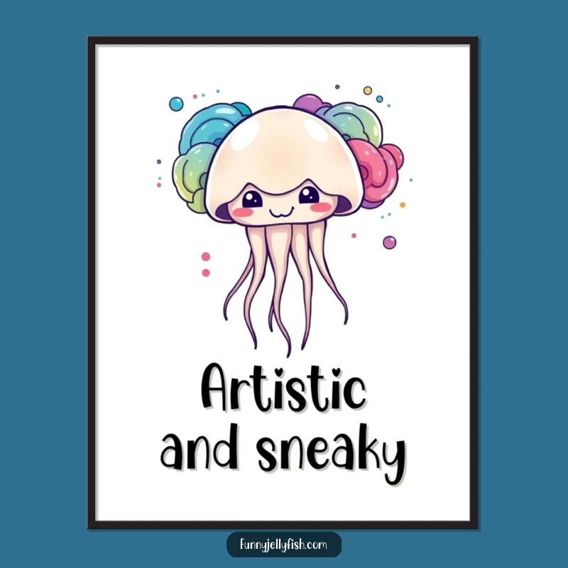 Funny Kawaii Jellyfish Ink Digital Art: Artistic Creature, Perfect Instant Funny Gift