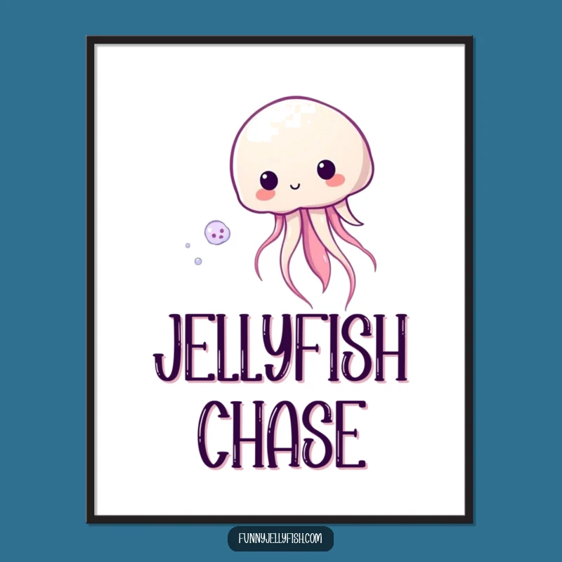 Funny Kawaii Jellyfish Digital Art: Instant Ocean Charm, Playful Gift!
