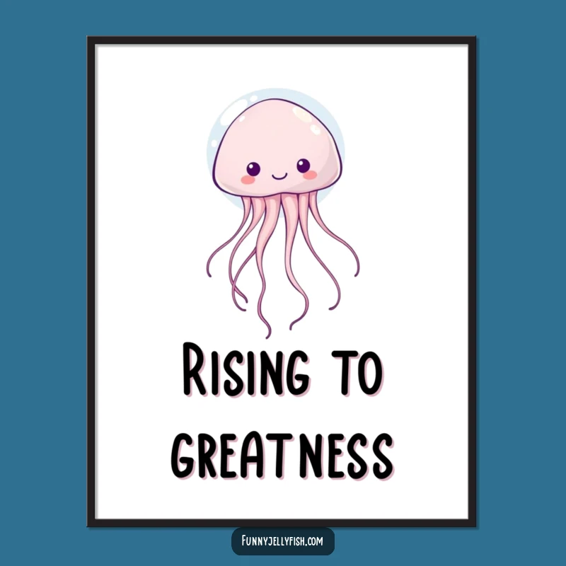 Funny Kawaii Jellyfish Bubble Digital Art: Floating Creature, Perfect Instant Funny Gift