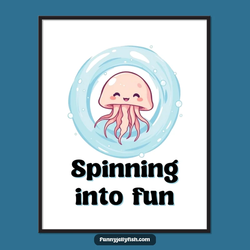 Funny Kawaii Jellyfish Vortex Digital Art: Giggling Spinner, Perfect Instant Funny Gift