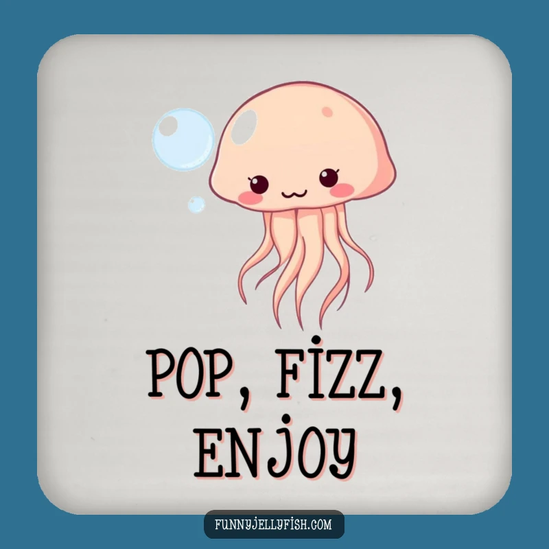 Funny Kawaii Jellyfish Coasters - Playful Bubble Protection, Humorous Set