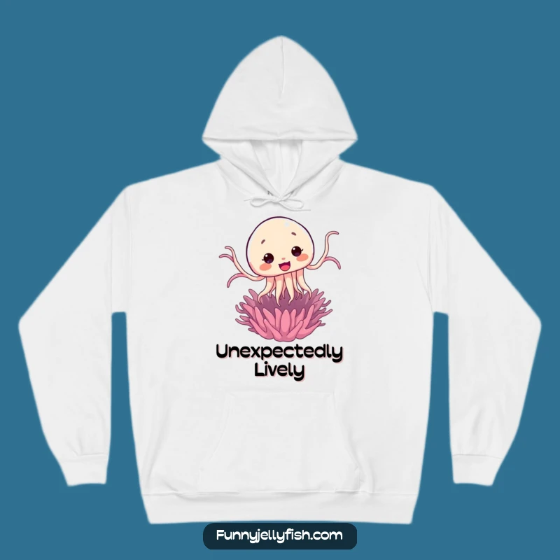 Cozy Funny Kawaii Jellyfish Jump Hoodie: Warm Surprise, Comical Sea Gift!