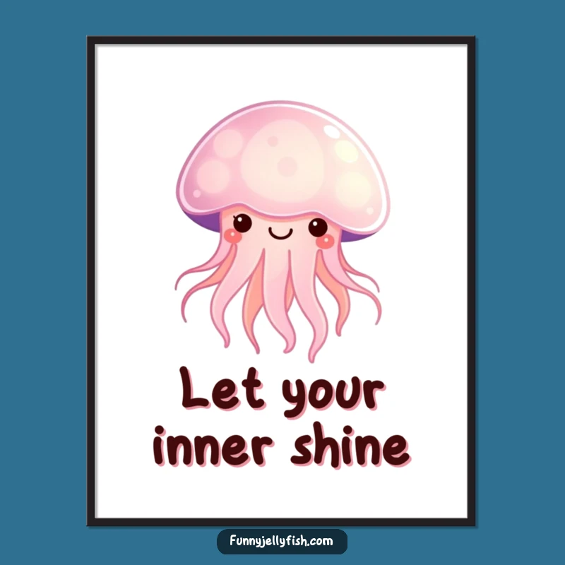 Funny Free Printable Wall Art: Kawaii Jellyfish Glow - Cute Home Decor