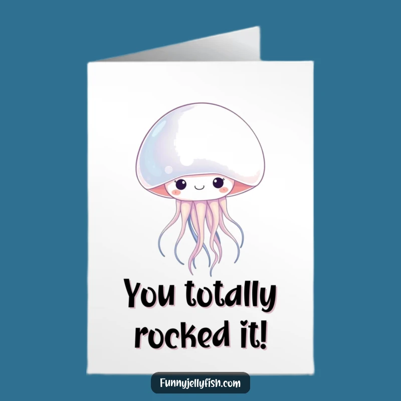 Free Printable Congrats Card: Kawaii Jellyfish Pearl Cheer Funny Downloadable Gift