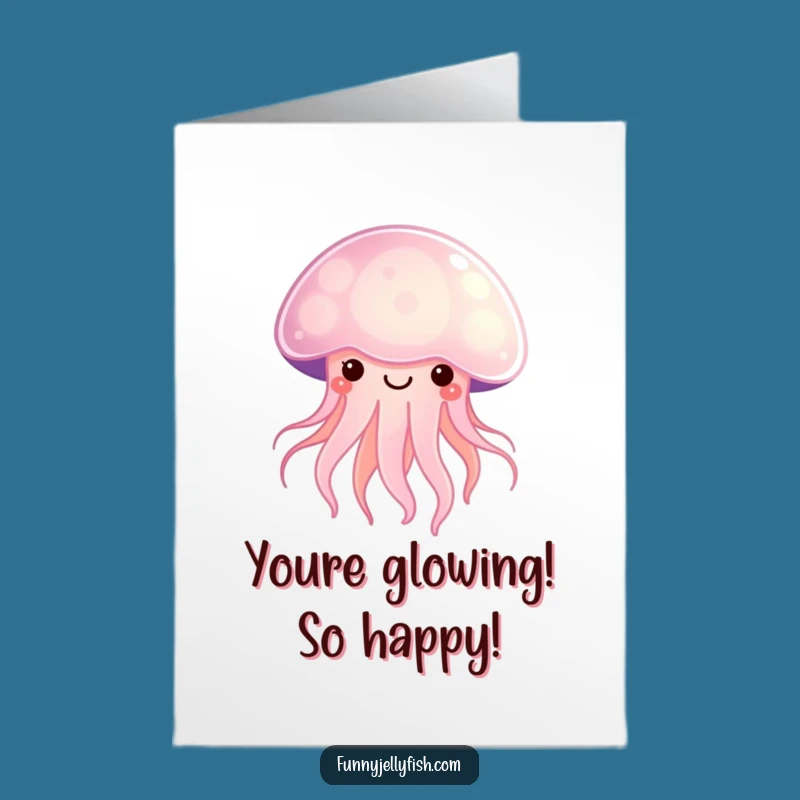Free Printable Congrats Card: Kawaii Jellyfish Glow - Funny Downloadable Gift
