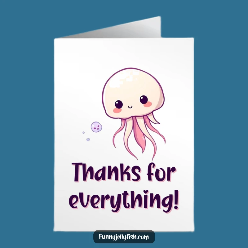 Free Printable Thank You Card: Jellyfish Plankton Chase, Grateful Downloadable Gift