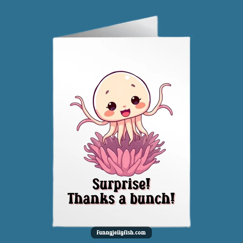 Free Printable Thank You Card: Surprise Jump Jellyfish, Grateful Downloadable Gift