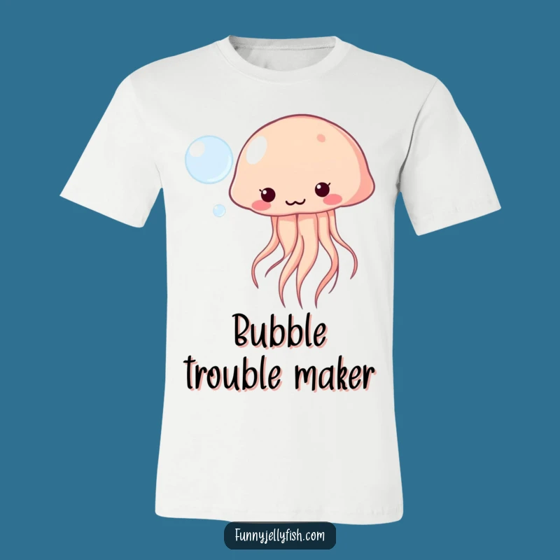 Funny Kawaii Jellyfish T-Shirt - Playful Bubble Design, Hilarious Gift