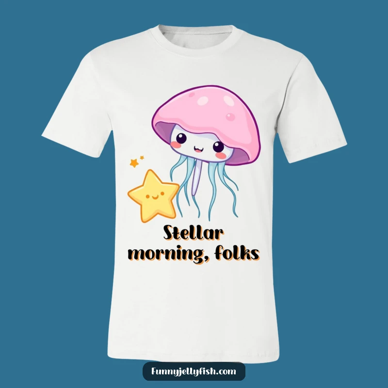 Funny Kawaii Jellyfish Star T-Shirt: Cute Bouncing Creature, Hilarious Gift for Her