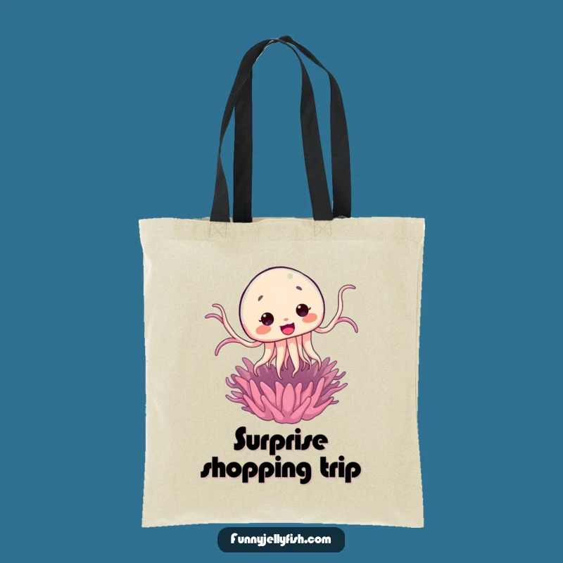 Funny Kawaii Jellyfish Jump Tote Bag: Carry Surprises, Comical Sea Gift!