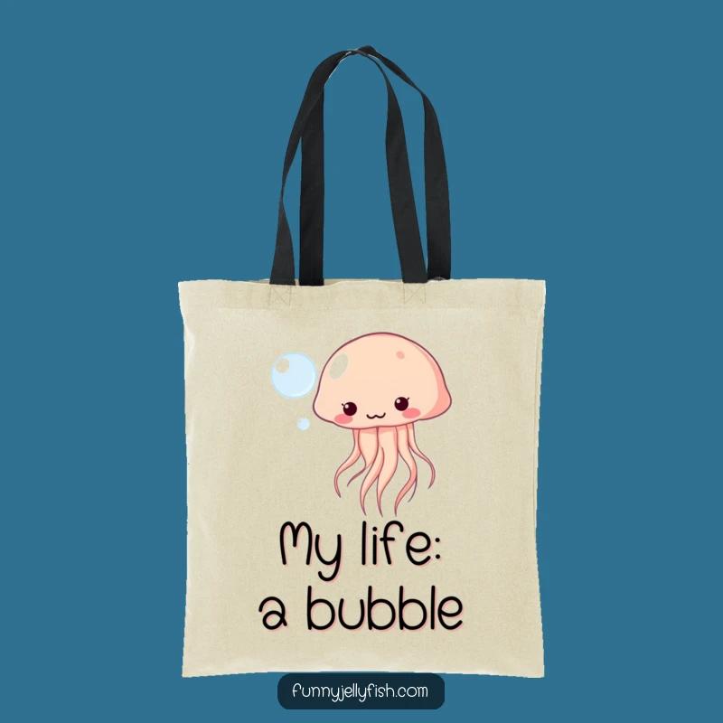 Funny Kawaii Jellyfish Tote Bag - Bubble Fun Design, Ideal Humorous Gift